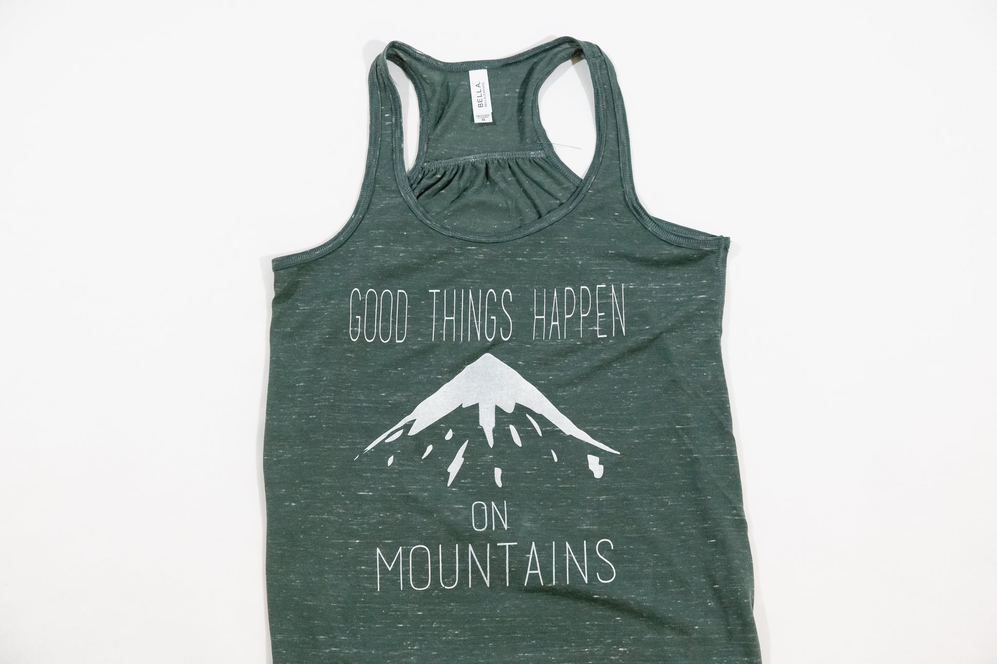 Good Things Happen On Mountains Racer Tank