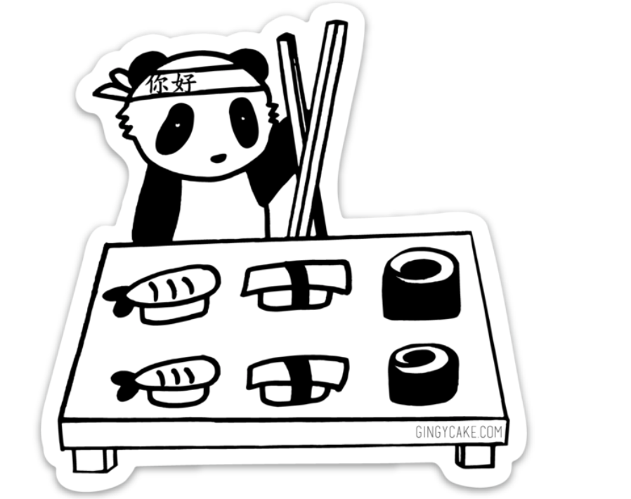 Sushi Panda Sticker