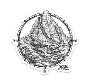 Mountain Compass Sticker