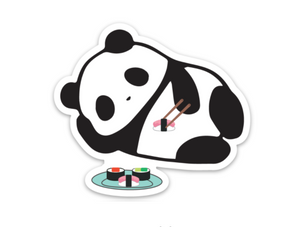 Laying Panda with Sushi