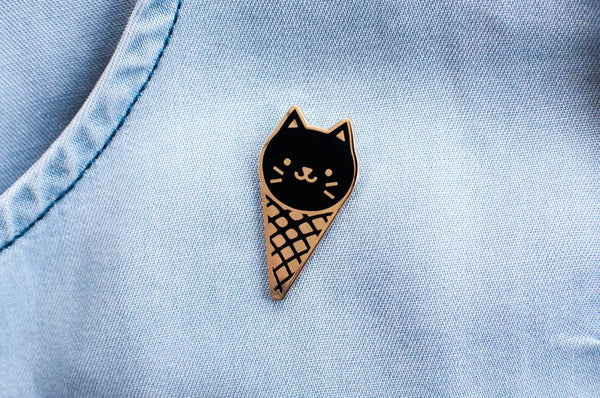 Ice Cream Cat Pin